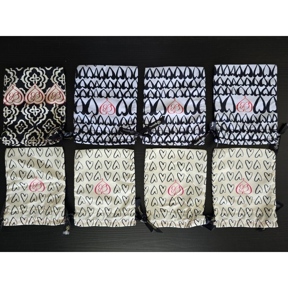 8 - Brighton Drawstring Fabric Jewelry Dust Bag heart travel organize 4.5”x6”